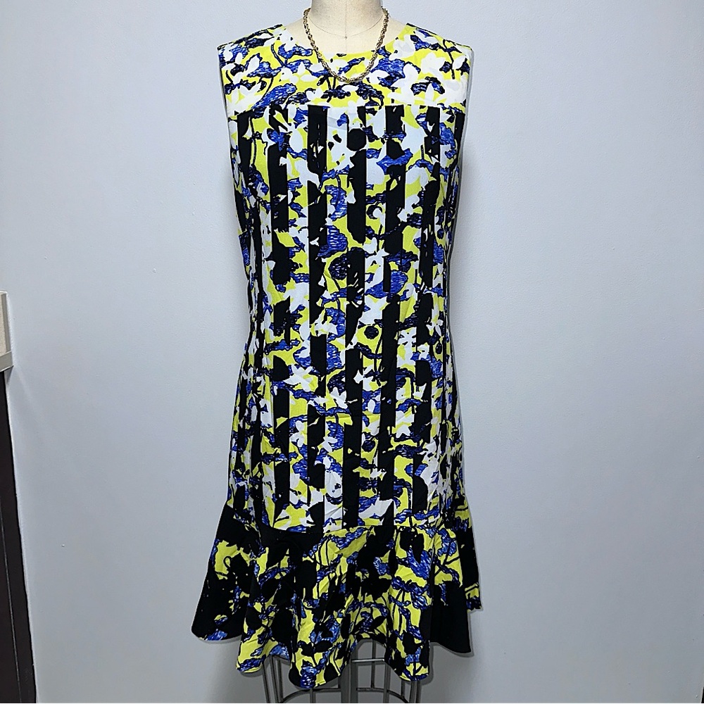 Women's Peter Pilotto Limited Edition Collection Striped Floral Sleeveless Dress